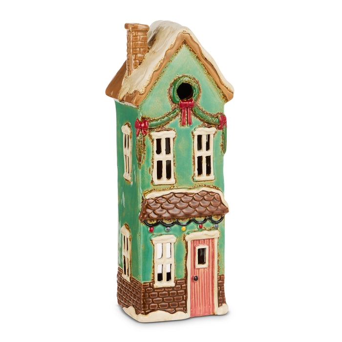 11" Blue Ceramic House