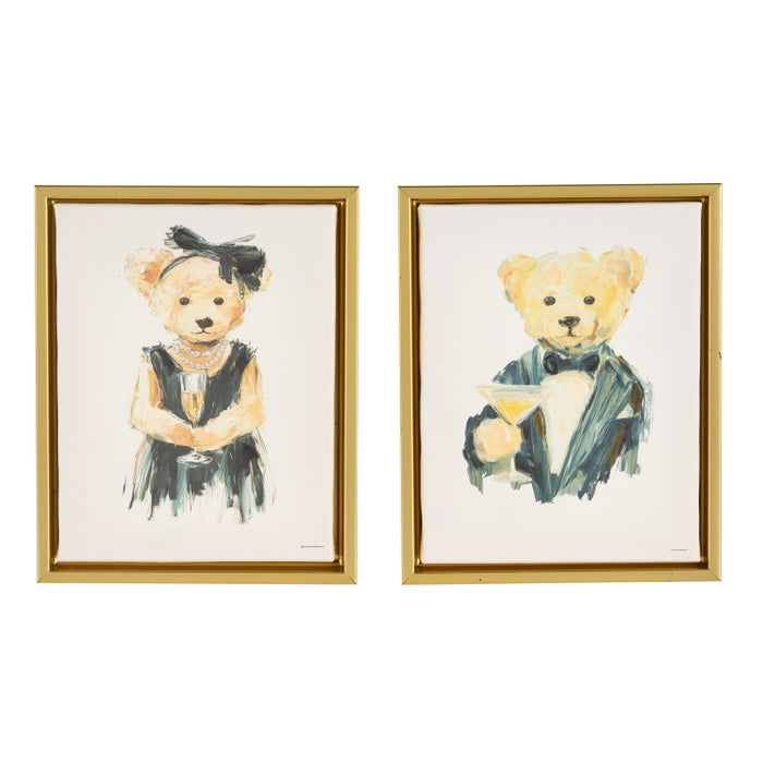 9.5" Beary Elegant Coctail Wall Art