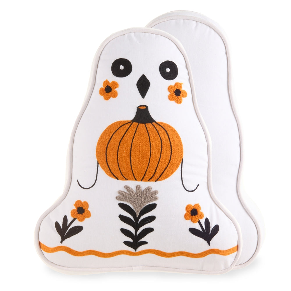 14" Floral Halloween Ghost Pillow