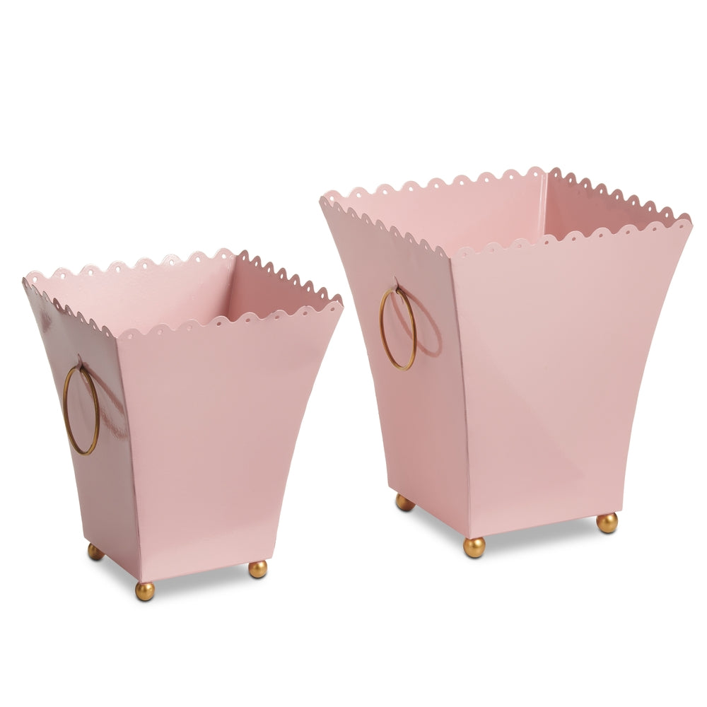 10" Pink Eyelet Trim Container
