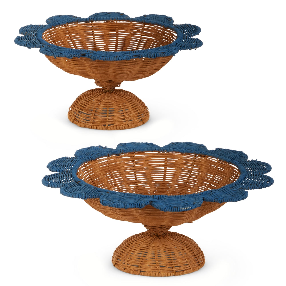13" Woven Scalloped Pedestals