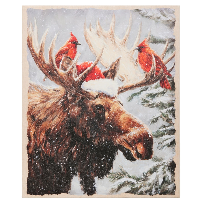 19.75" Christmas Moose Wall Art