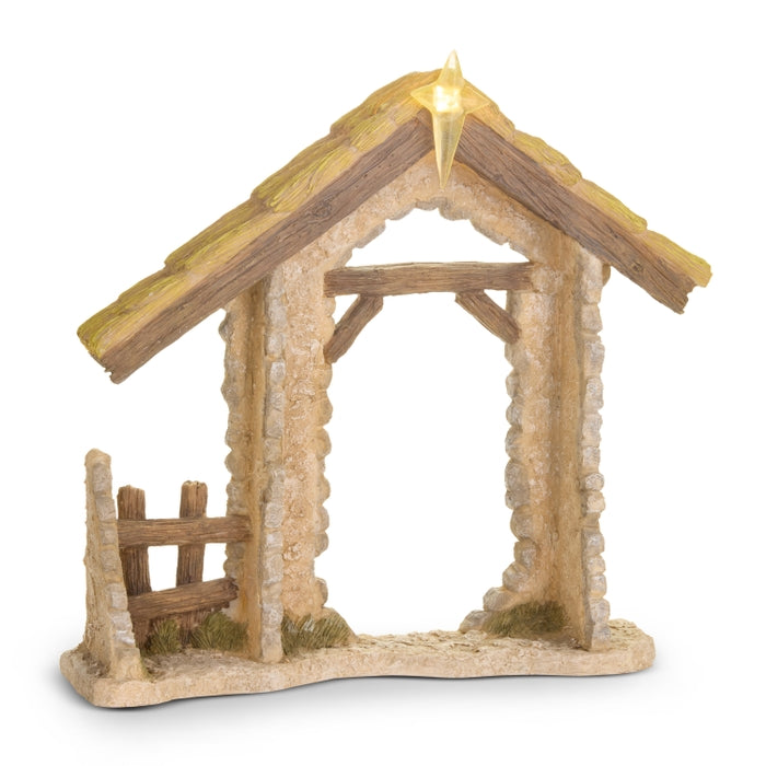 17.5" Lighted Primitive Creche
