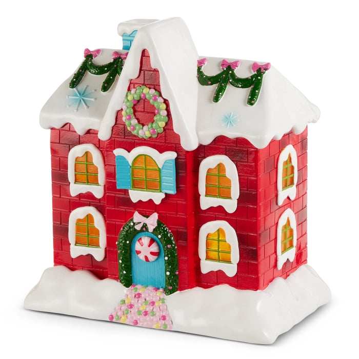 12" Lighted Snowy Candy House