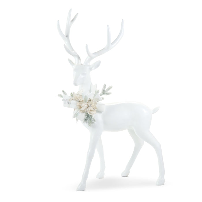 42" White Standing Deer with Bow