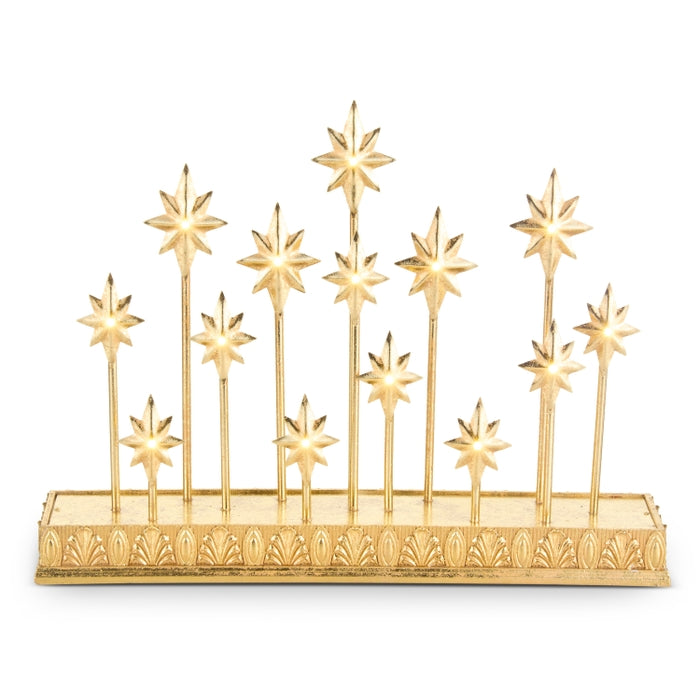 11" Lighted Gold Star Mantel Decor
