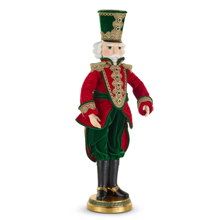 37.5" Red and Green Plaid Nutcracker