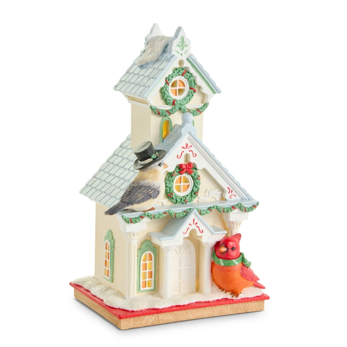 10" Holiday Birds on House