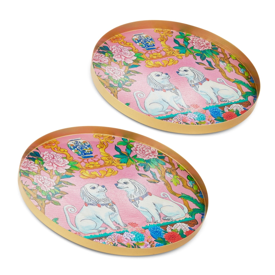 15.75" Pink Dog Trays