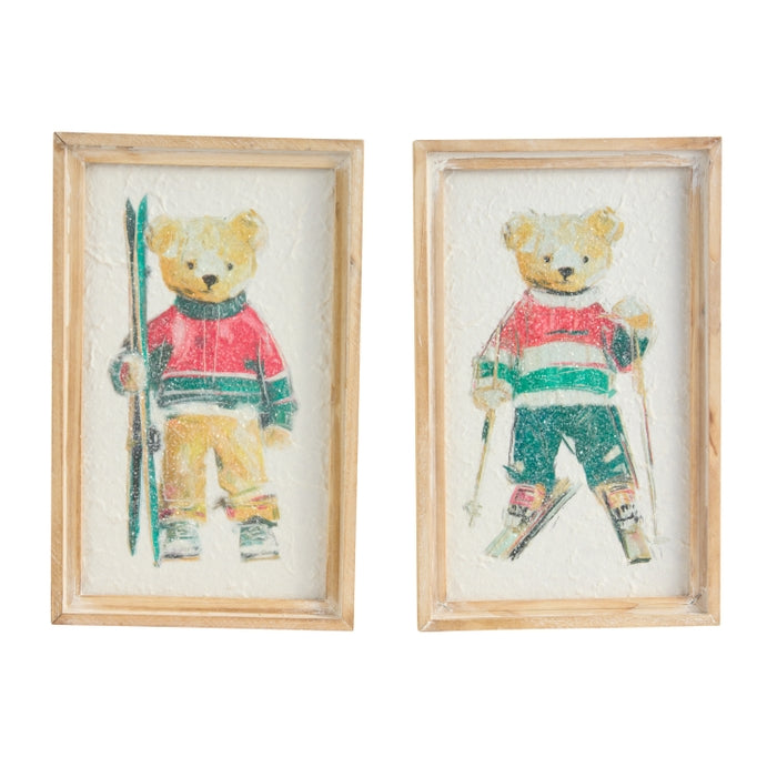 12" Teddy Skis Wall Art