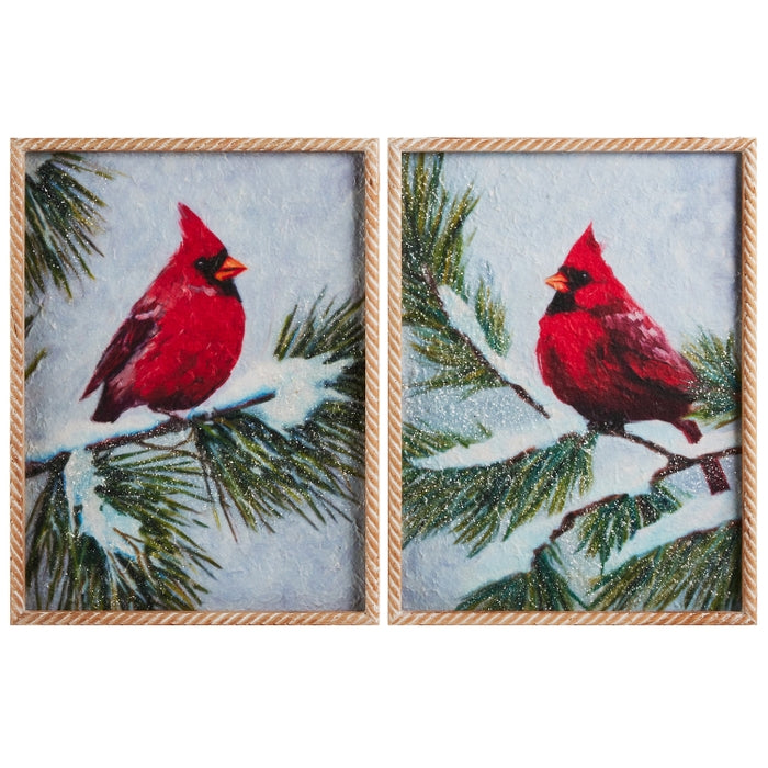 16.25" Cardinal on Pine Wall Art
