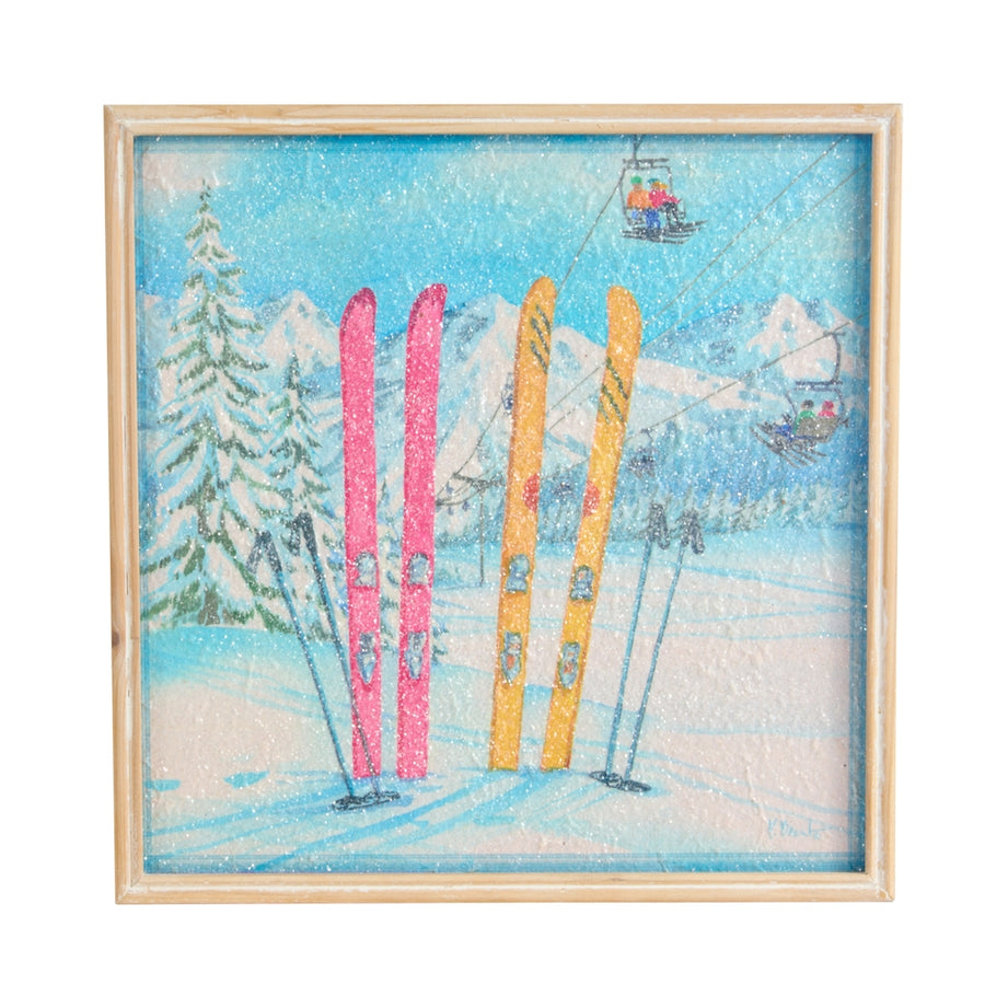 15.5" At The Slopes Framed Wall Art