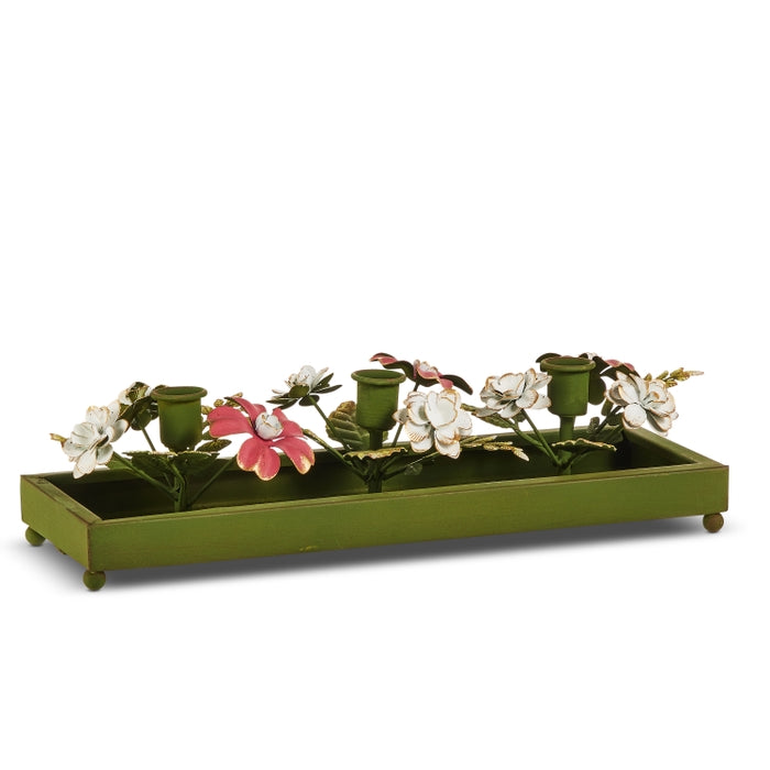 14" Floral  Candle Holder