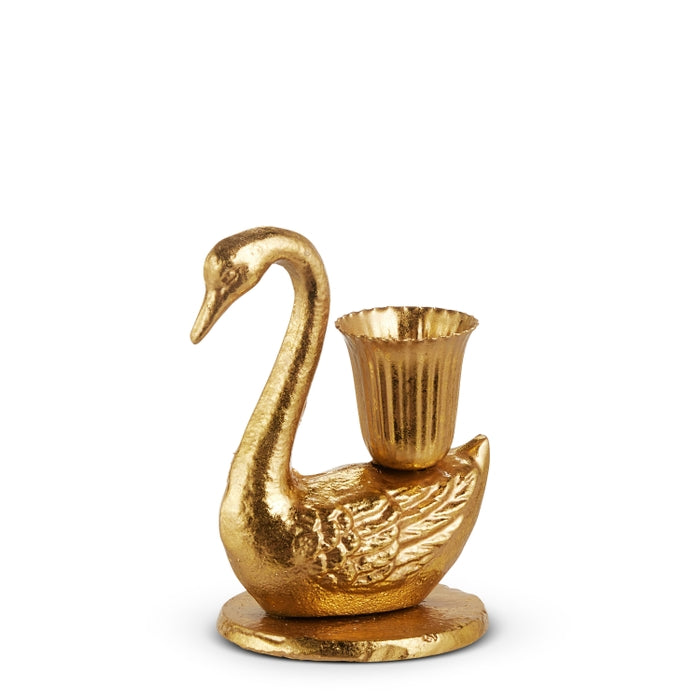 4.5" Gold Swan Candlestick