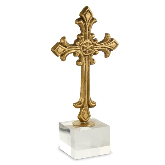 10.25" Antique Cross on Acrylic Base