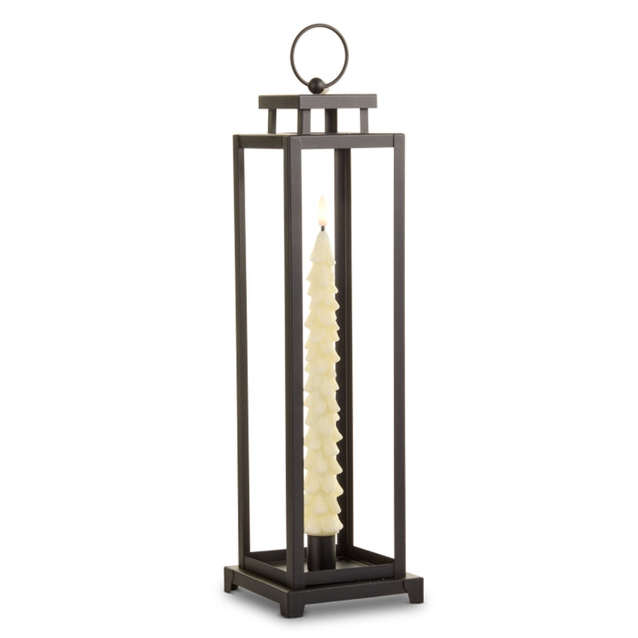 16.5" Lantern with Ivory Taper Tree Candle