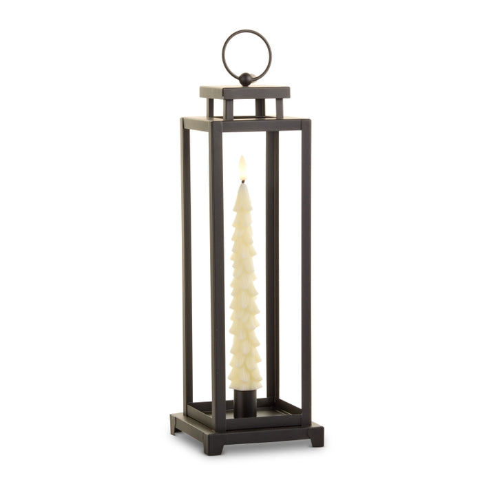 14.5" Lantern with Ivory Taper Tree Candle