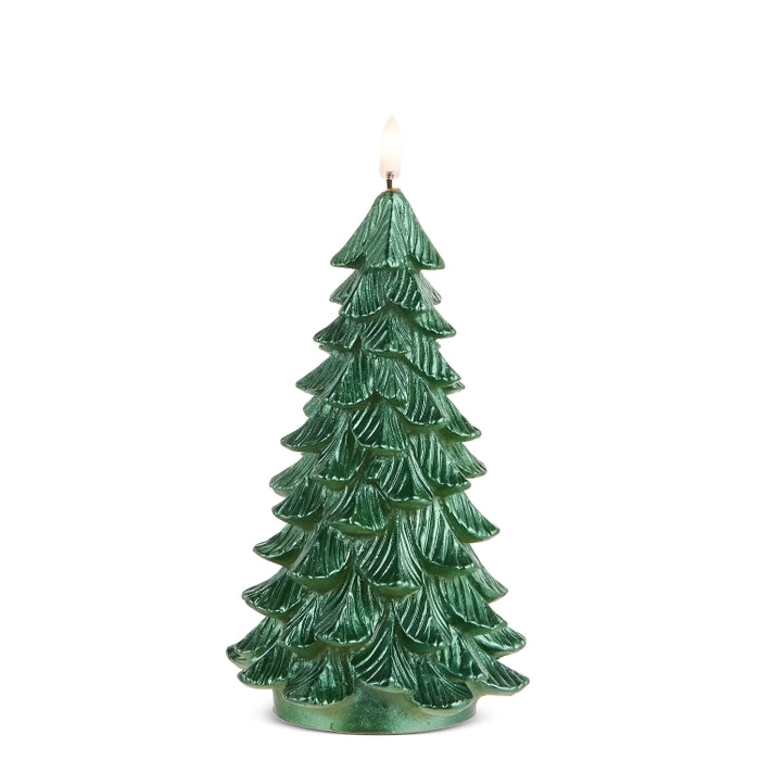 7.75" Metallic Green Tree Candle
