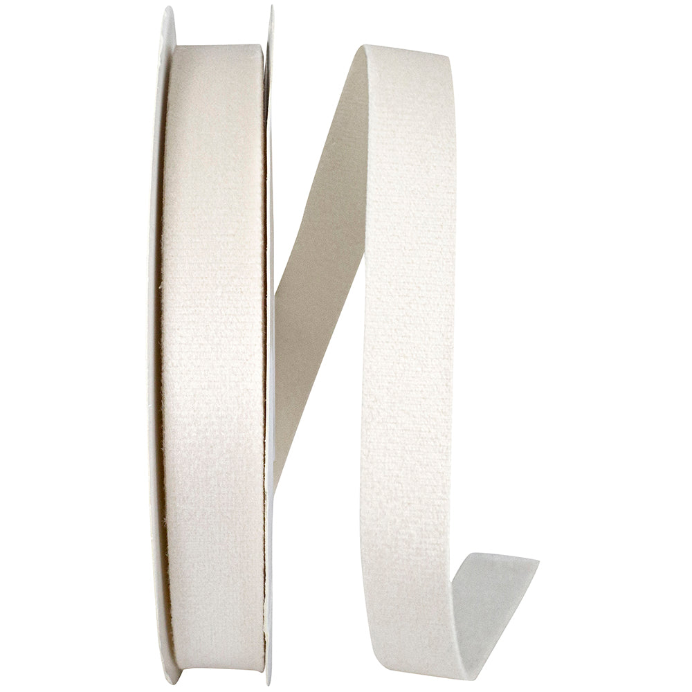 White 5 8 Inch Luxe Velvet Double Face Ribbon for Wreaths & Bows