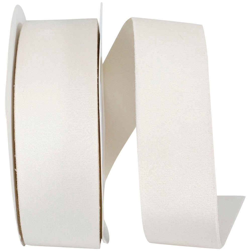 White 1-1 2 Inch Luxe Velvet Double Face Ribbon for Wreaths & Bows