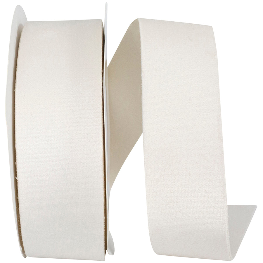 White 1-1 2 Inch Luxe Velvet Double Face Ribbon for Wreaths & Bows