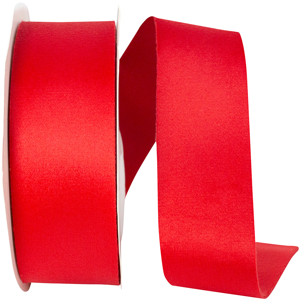 Red 1-1 2 Inch Luxe Velvet Double Face Ribbon for Wreaths & Bows