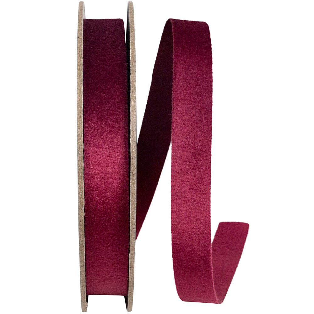 Burgundy Luxe Velvet Double Face Ribbon 5/8 Inch for Bows