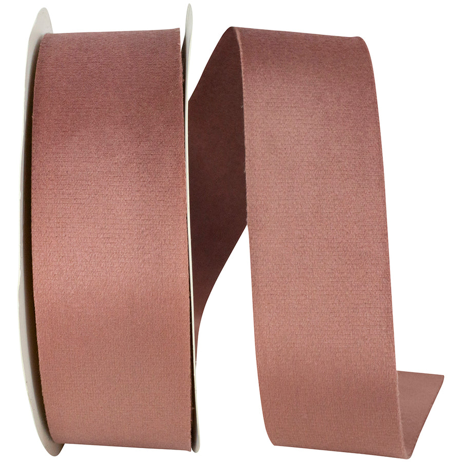 Pecan 1-1 2 Inch Luxe Velvet Double Face Ribbon for Wreaths & Bows