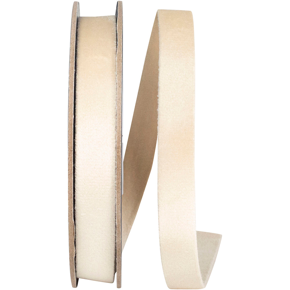 Ivory 5 8 Inch Luxe Velvet Double Face Ribbon for Wreaths & Bows