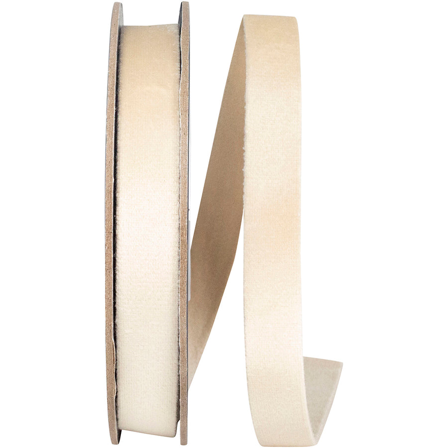 Ivory 5 8 Inch Luxe Velvet Double Face Ribbon for Wreaths & Bows