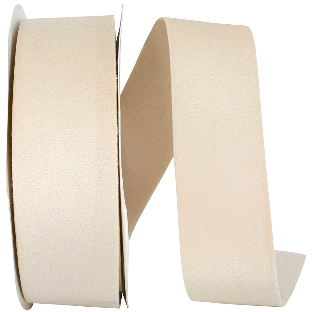 Ivory 1-1 2 Inch Luxe Velvet Double Face Ribbon for Wreaths & Bows