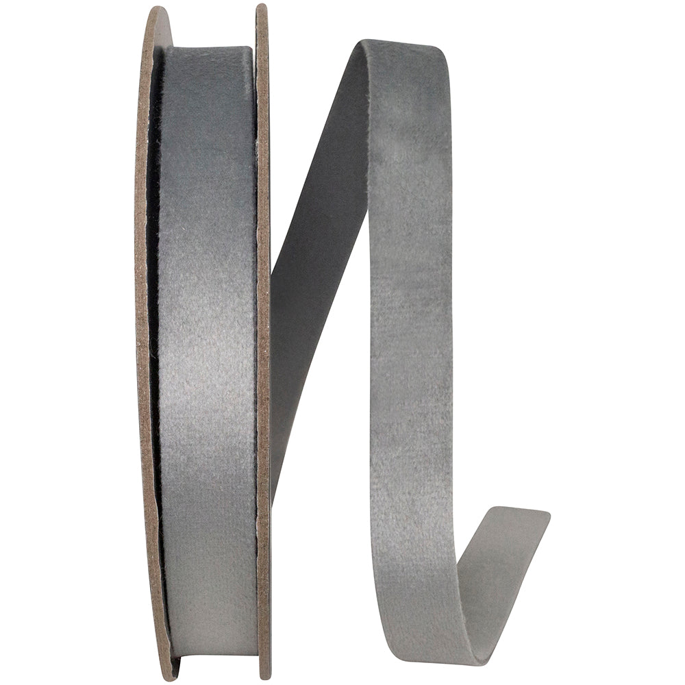 Grey 5 8 Inch Luxe Velvet Double Face Ribbon for Wreaths & Bows
