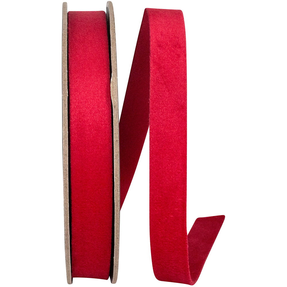 Scarlet Velvet Double Face Ribbon 5/8 Inch for Bows
