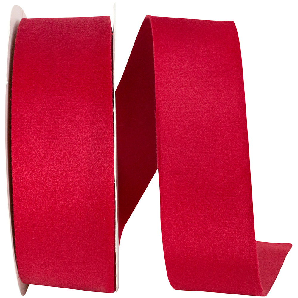 Scarlet Velvet Double Face Ribbon 1-1/2 Inch for Bows