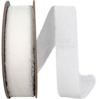 White 1 Inch Dutchess Velvet Frayed Edge Ribbon for Wreaths & Bows
