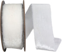 White 1-1 2 Inch Dutchess Velvet Frayed Edge Ribbon for Wreaths & Bows