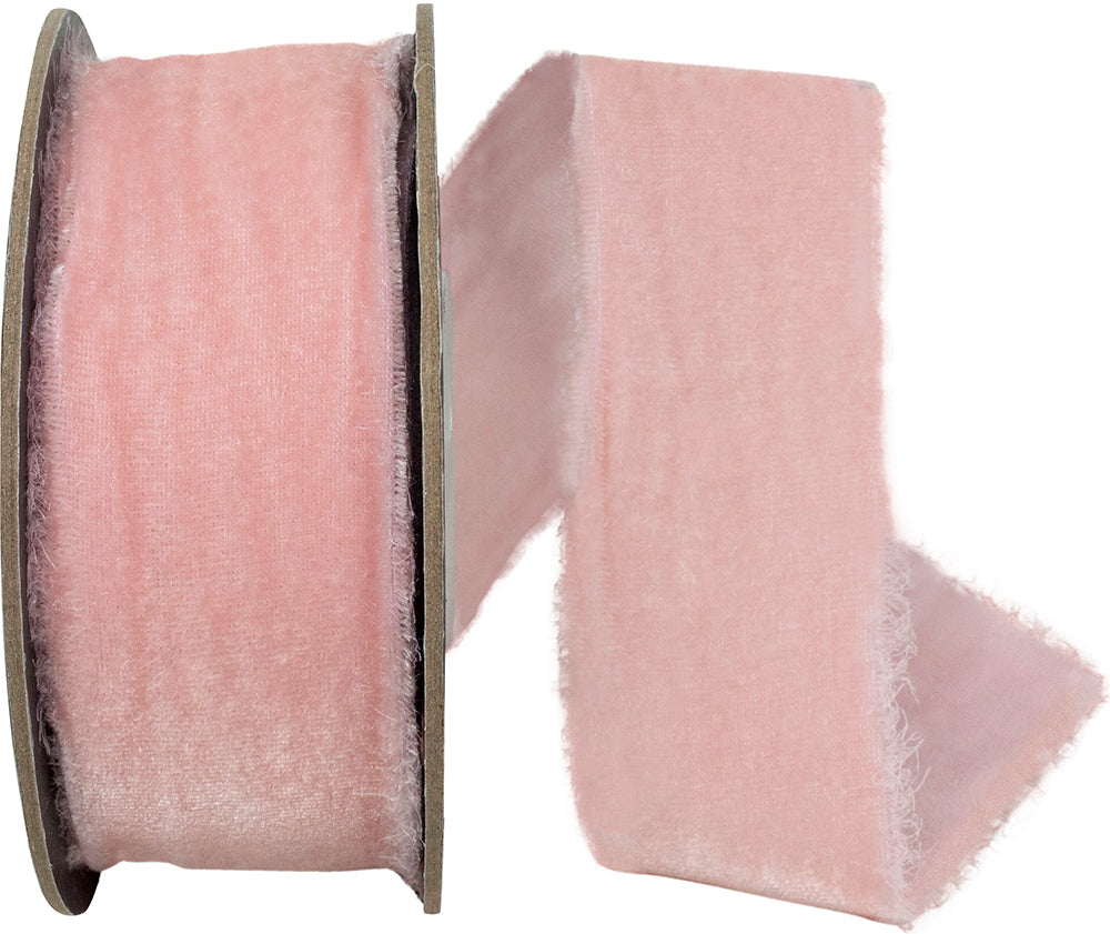 Light 1-1 2 Inch Dutchess Velvet Frayed Edge Ribbon for Wreaths & Bows