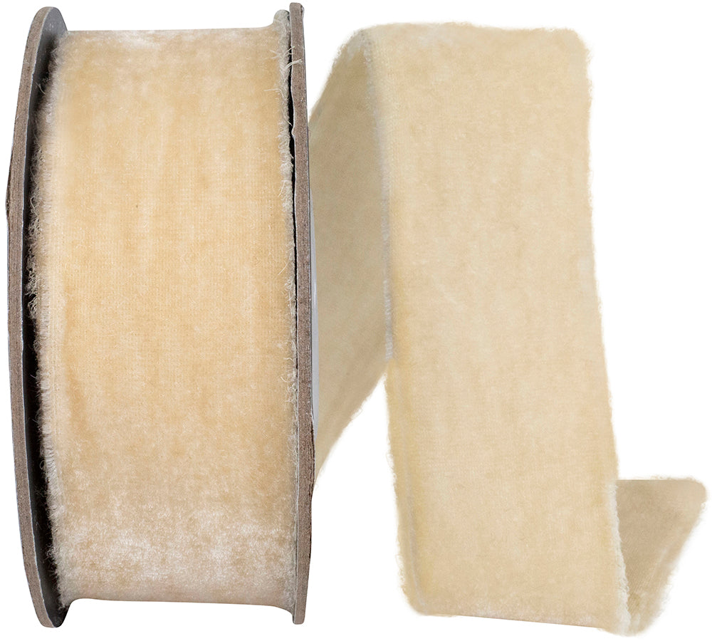 Raw 1-1 2 Inch Dutchess Velvet Frayed Edge Ribbon for Wreaths & Bows