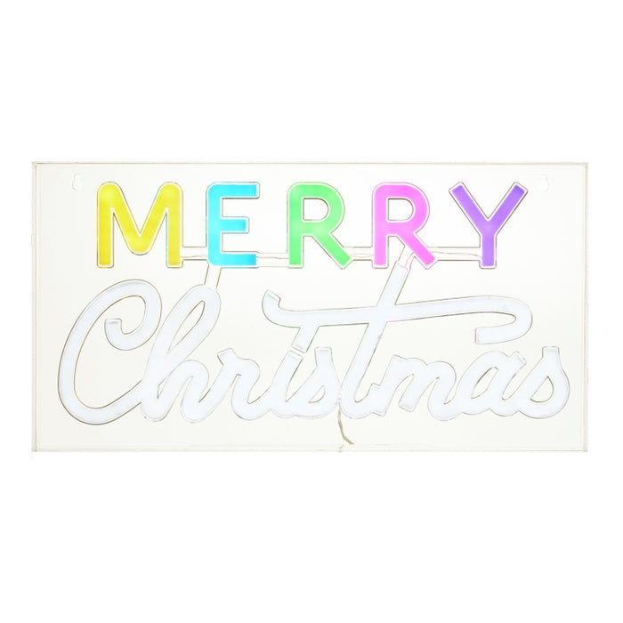 17" Neon Merry Christmas Block