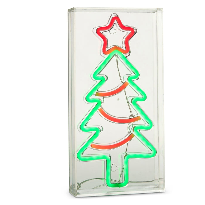 11.75" Neon Christmas Tree Block