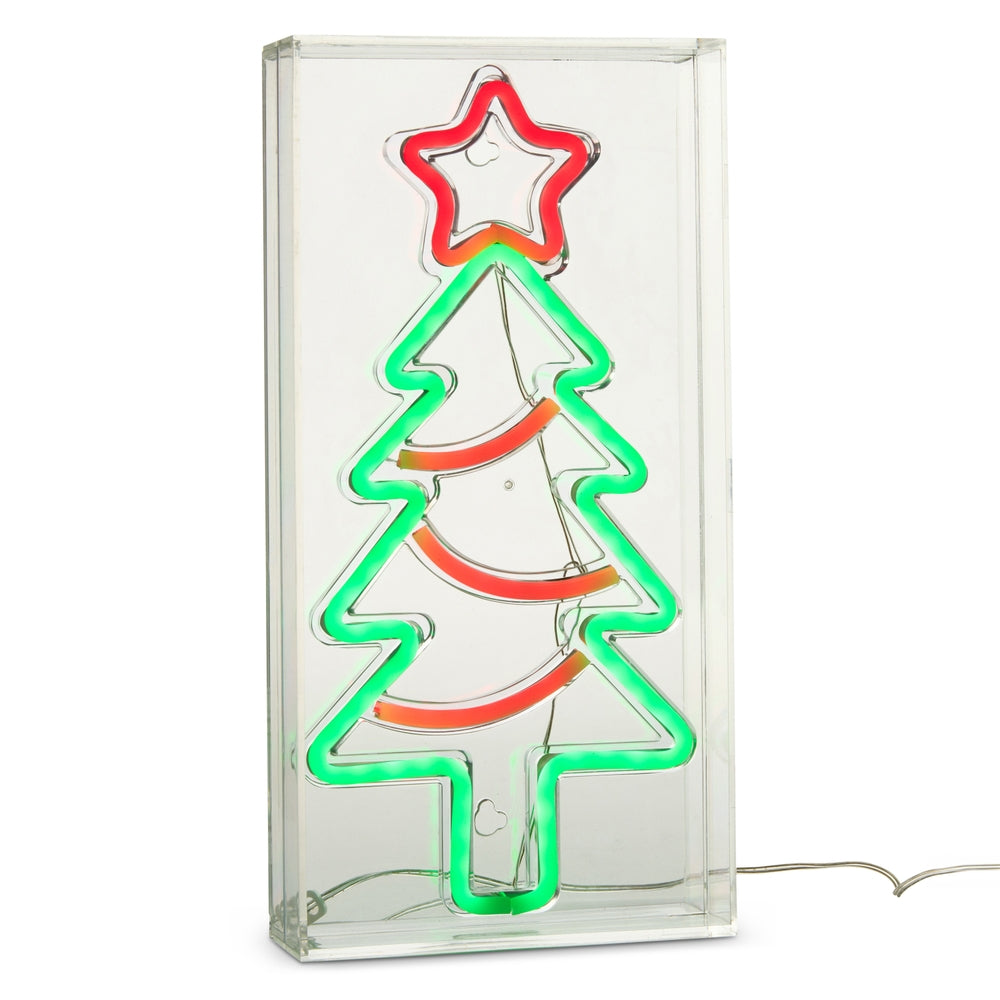 11.75" Neon Christmas Tree Block