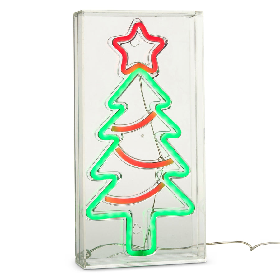 11.75" Neon Christmas Tree Block