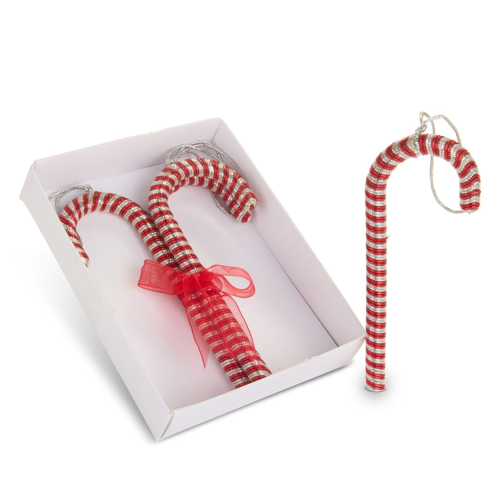 5.5" Box of Beaded Candy Cane Ornament