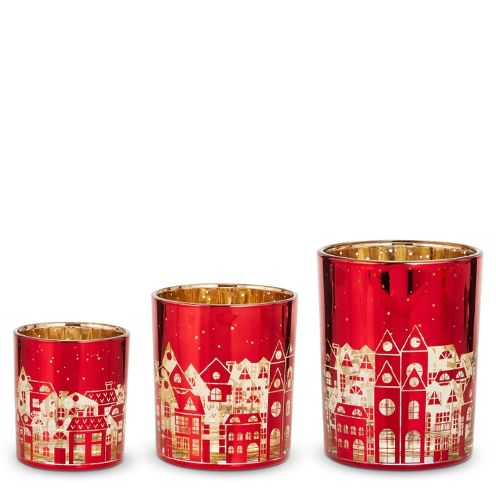 5" Red Cityscape Containers