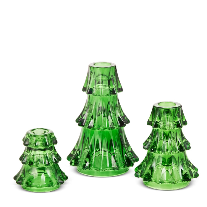 5.75" Green Tree Candle Holders
