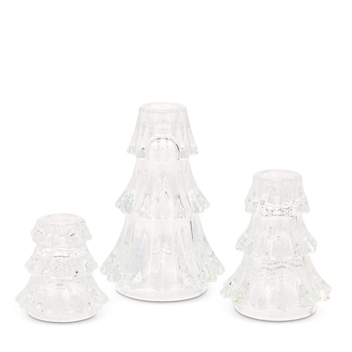 5.75" Clear Tree Candle Holders