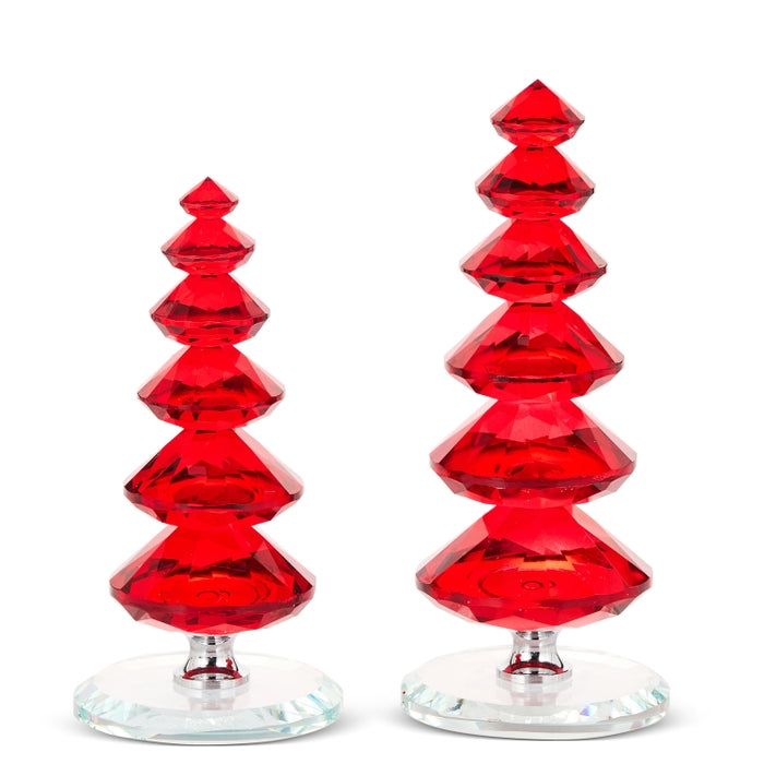 8.25" Red Glass Trees