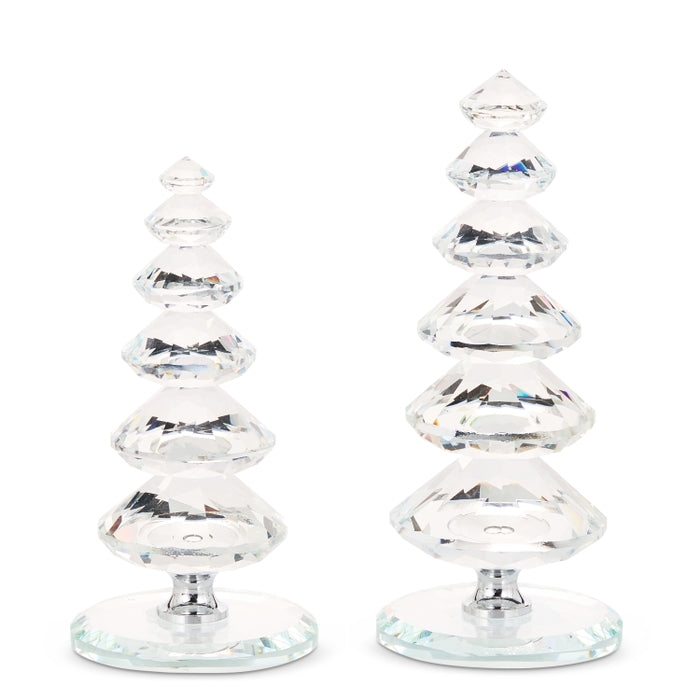 8.25" Clear Glass Trees
