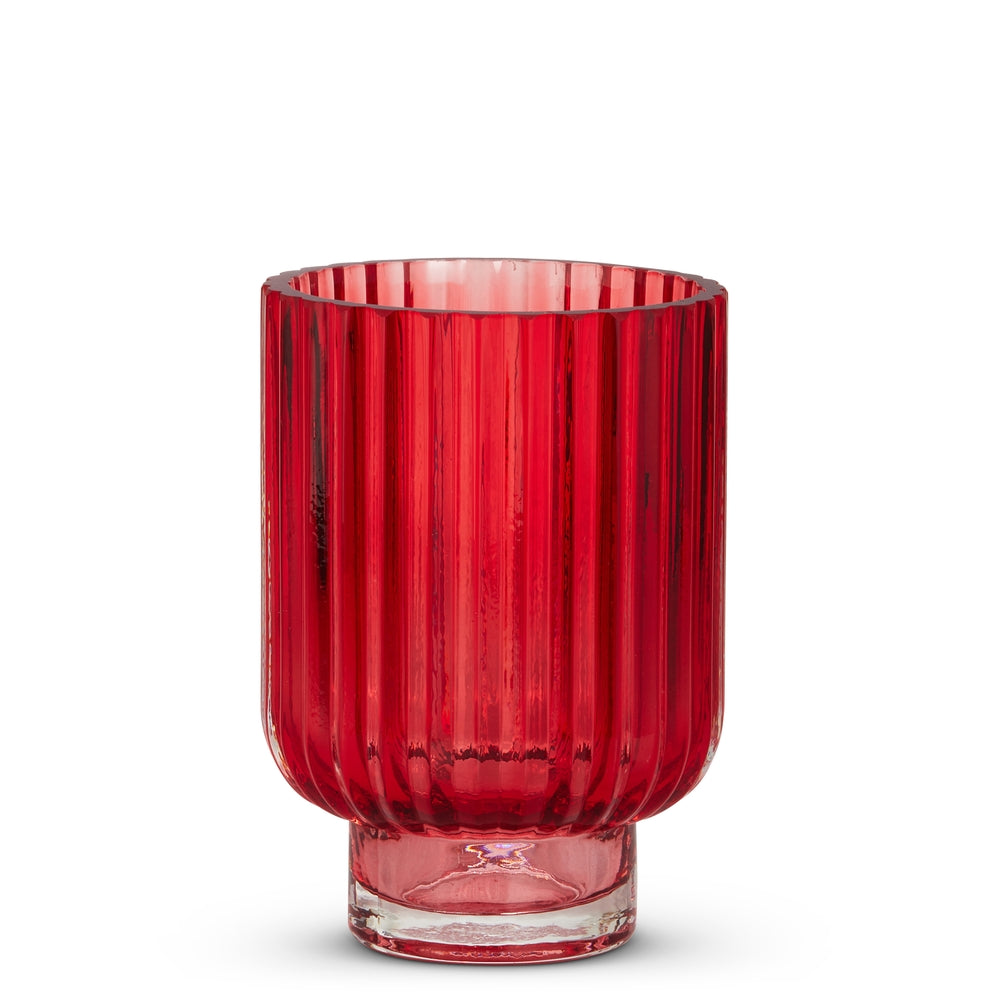 5.75" Red Ribbed Container