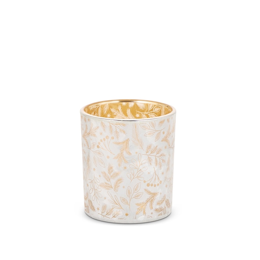 3" White and Gold Container